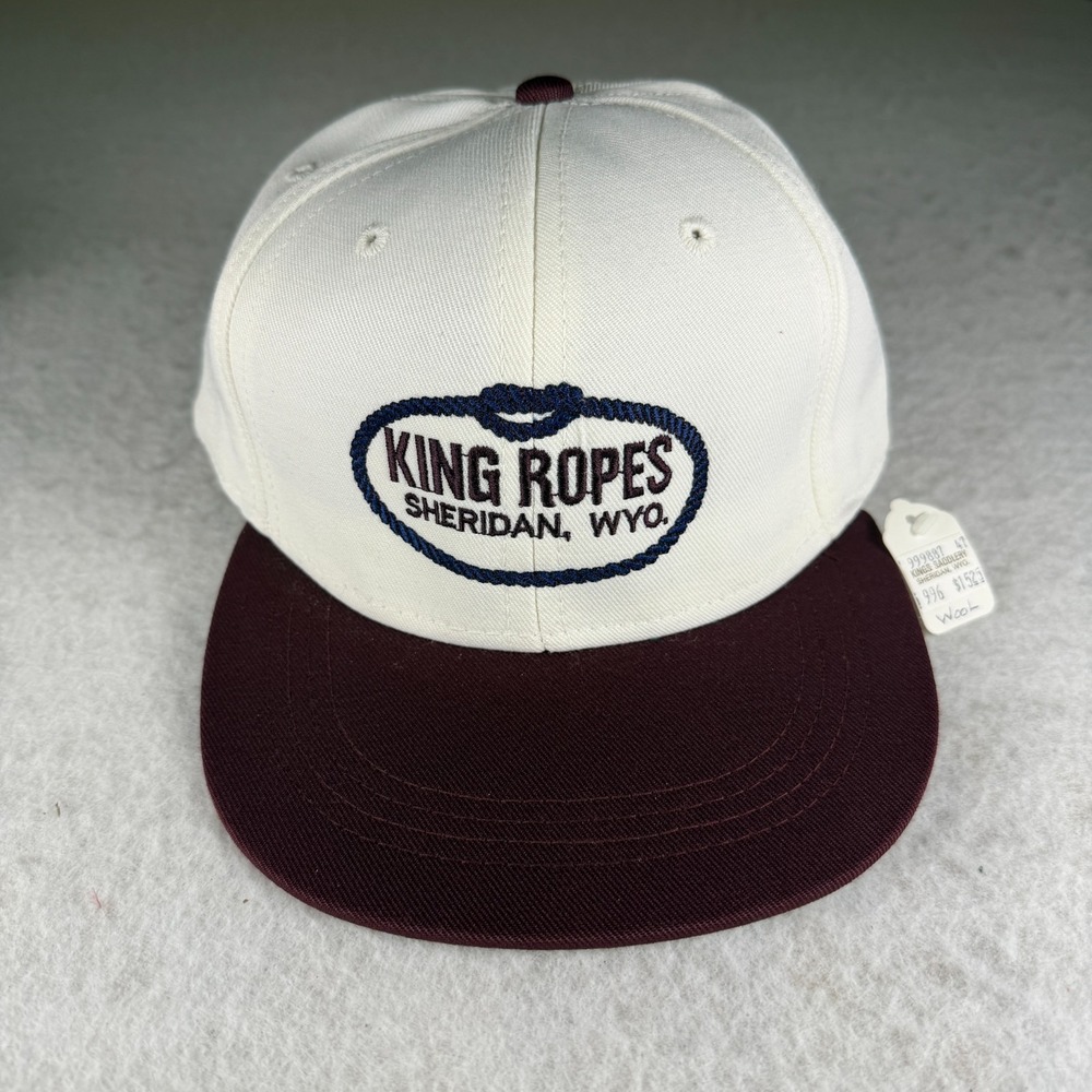 King Ropes Sheridan WYO Hat NWT Imperial Made in USA White Maroon Leather Strap